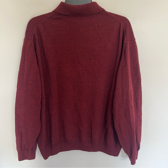 Covington Men's Long Sleeve Merino Wool Blend Sweater Red Size XL - Picture 8 of 9